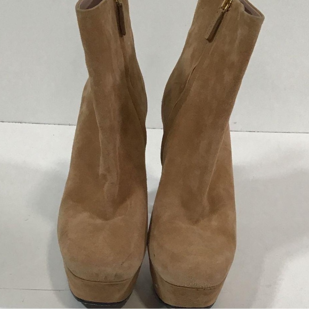 Gucci Tan Suede Women's Platform Ankle Boots Size 37.5 - Picture 4 of 7